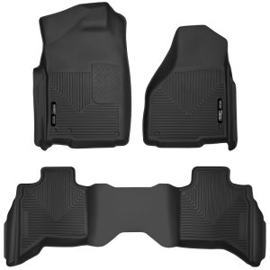Dodge Ram 1500 Floor Mats - Front + Rear - Husky Liners - X-act Contour - Black - `10-`18